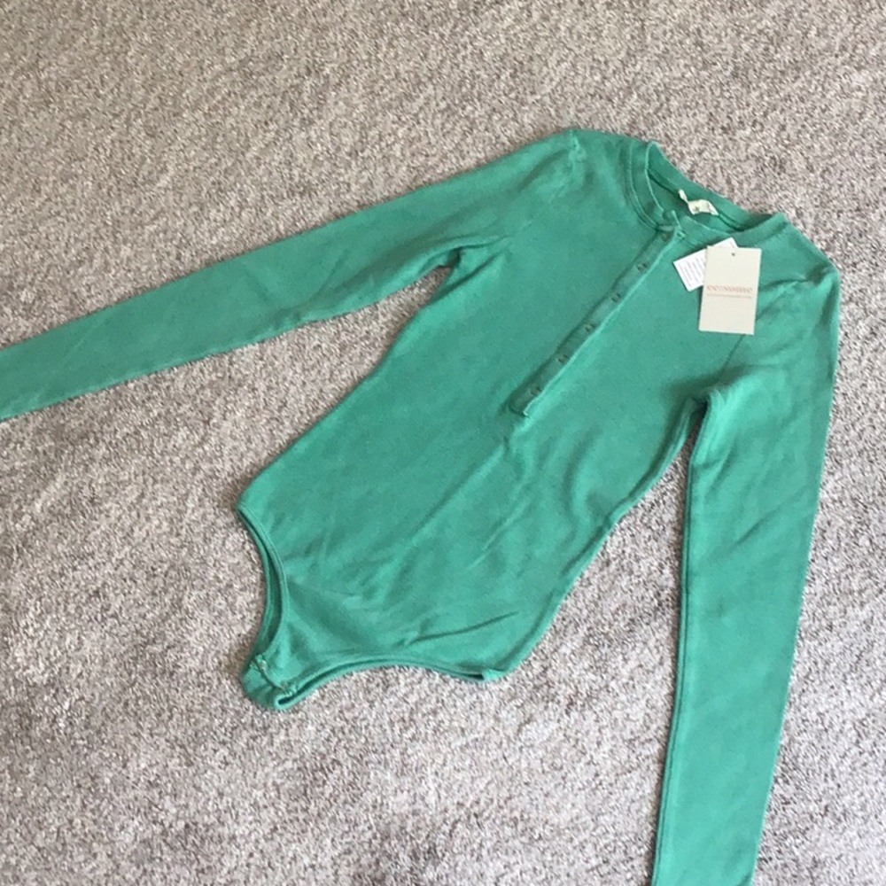 GREEN HENLEY BODYSUIT - SMALL NWT